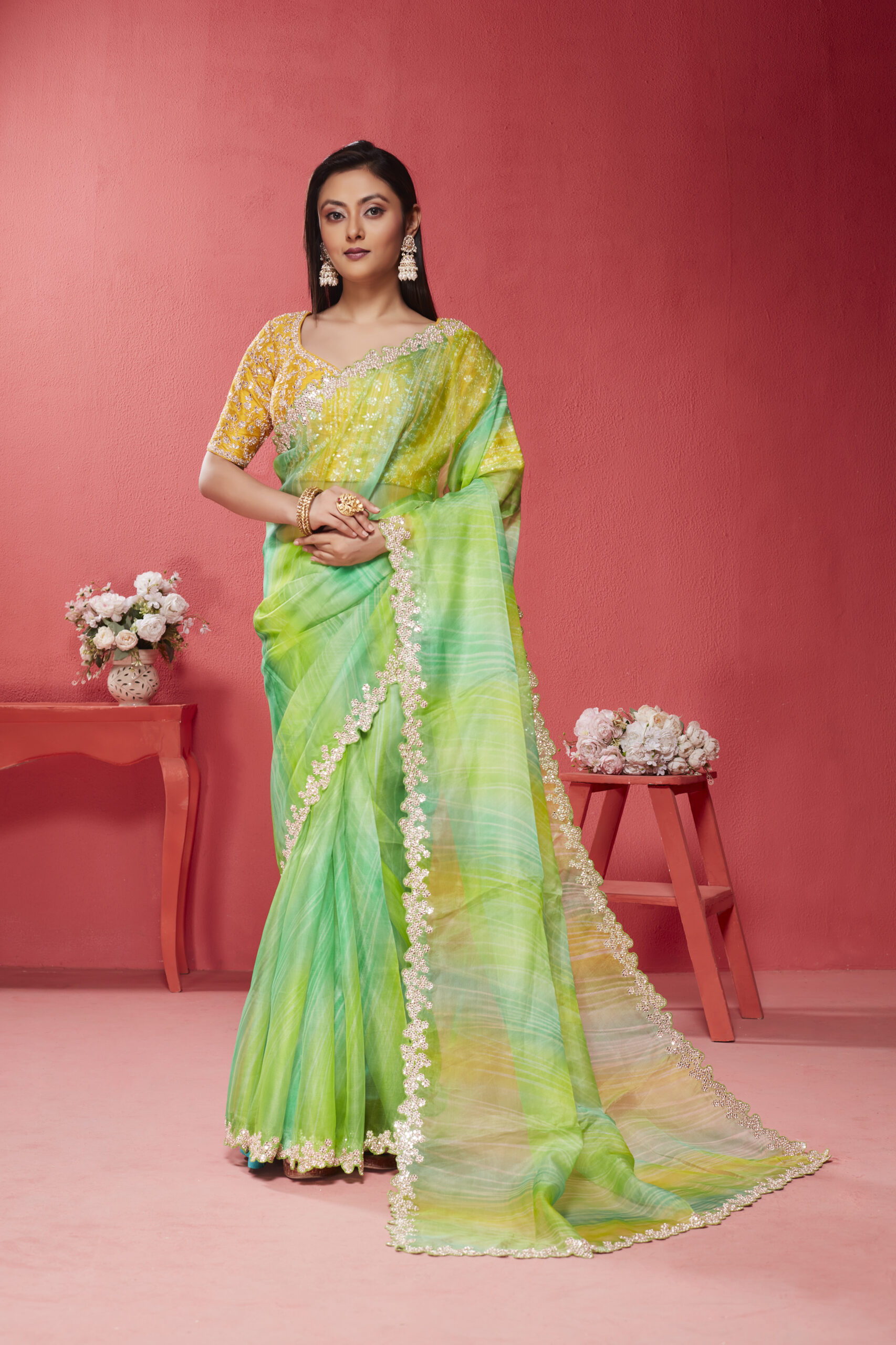Green Saree, Georgette Saree, Indian Designer Saree, Bollywood Saree for  Women, Party Wear Sarees, Pakistani Saree, Wedding Saree - Etsy